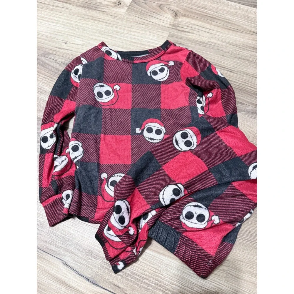 Disney Boys Nightmare Before Christmas Jack Skellington Plaid Pajama Set 6 Red